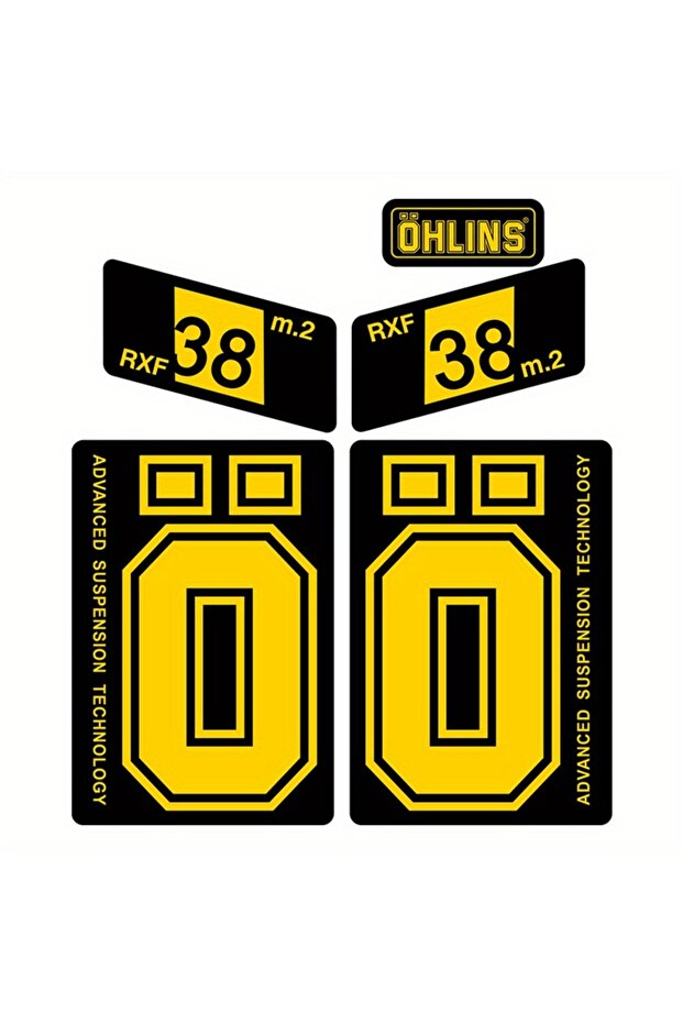 مجموعة من 5 ملصقات للشوكة الأمامية للدراجات الجبلية، ملصقات تغيير تصميم Ohlins RXF38 m.2، ملصقات طلاء