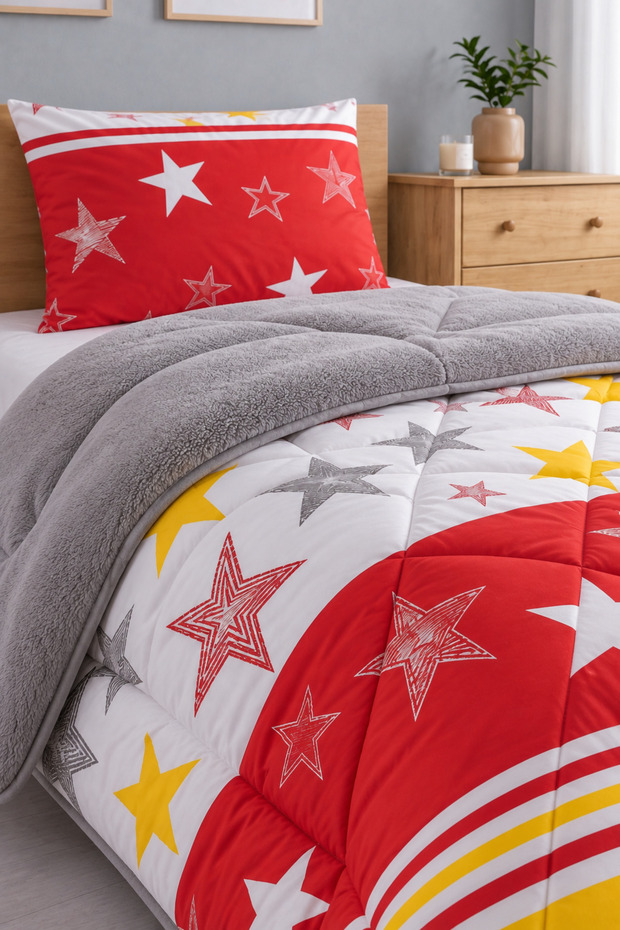 Single Fan Patterned Double-Sided Wellsoft Quilt