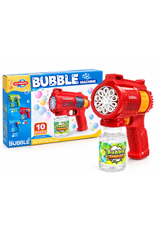 10-Hole Automatic Bubble Gun with Solution