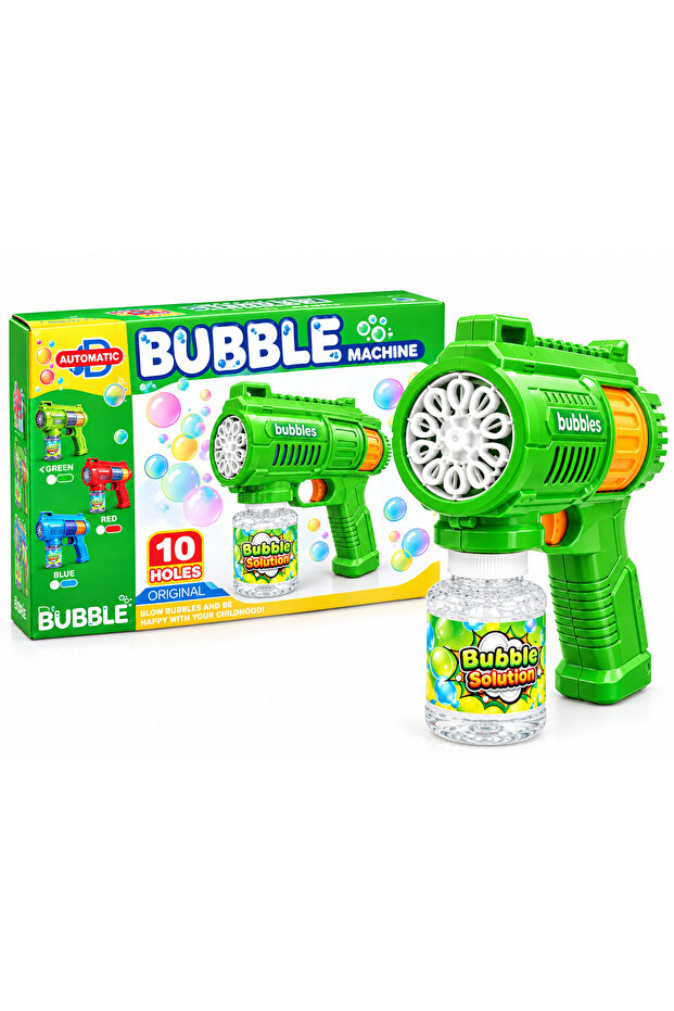 10-Hole Automatic Bubble Gun with Solution