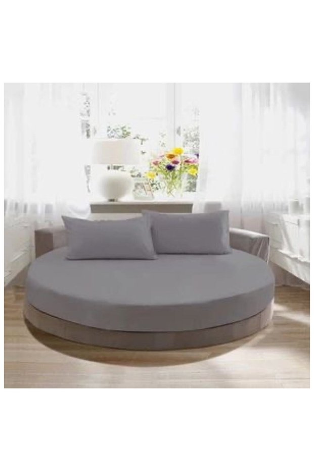 Double Cotton Satin Round Bed Sheet