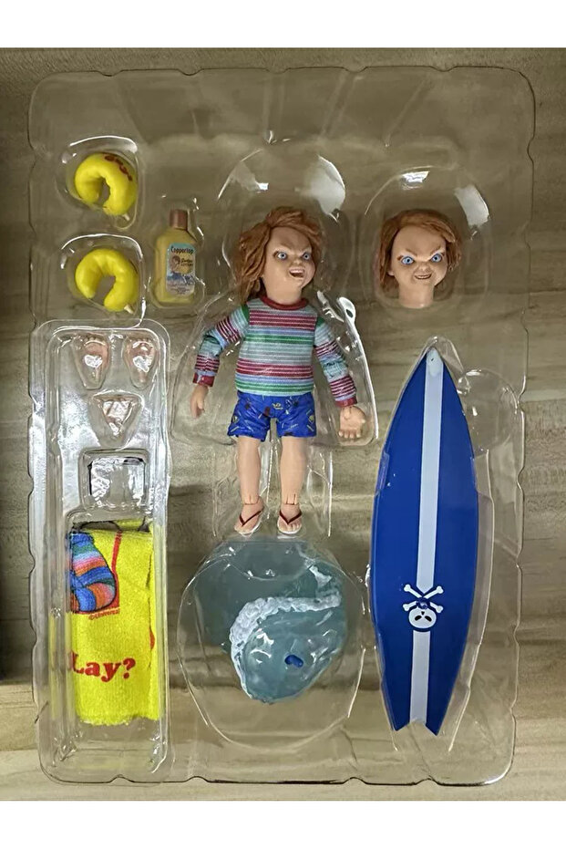 About 12CM With box Hot Mov Neca Child'S Play Robert The Doll Chucky Surfs Up Limited Edition
