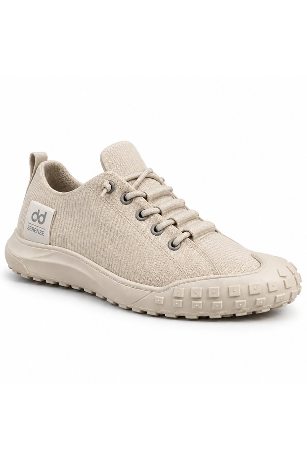 Ba0248 Cream Men's Sneaker - Breathable Linen Upper, Flexible Laces, Ultra Light Poly Sole, Casual Sports Shoes