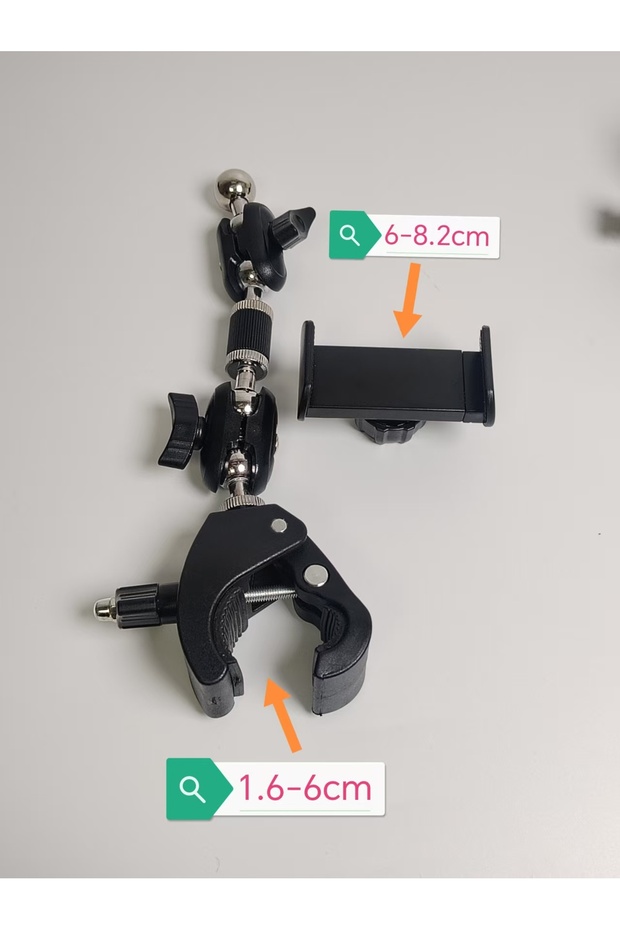 QJWD-4 Multifunctional 360 Degree Rotating Car Steering Wheel Fixing Clip Phone Holder Round Tube La