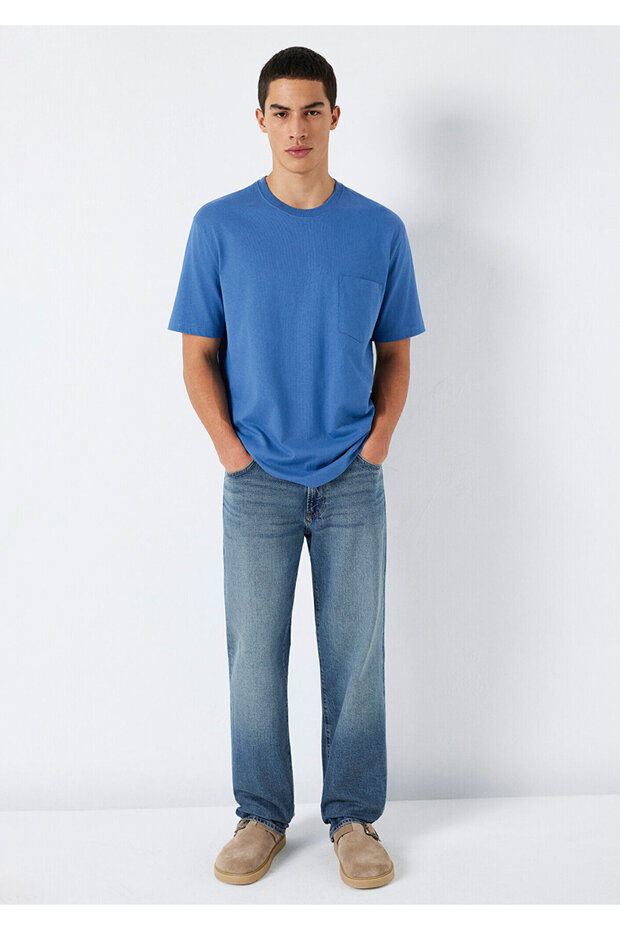 Pocket Detailed Basic T-Shirt Loose Fit / Comfortable Cut 066248-70719