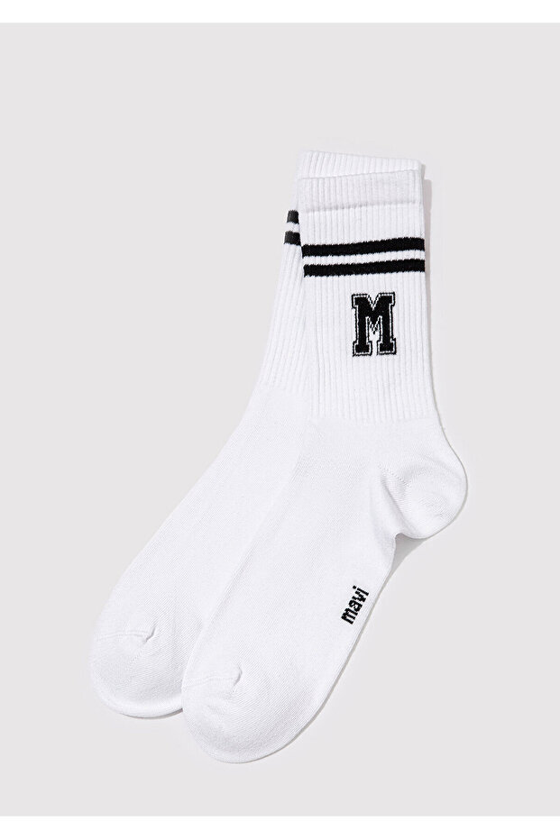 Logo Detailed White Socks 0911108-20843