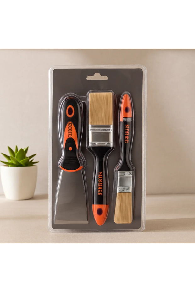 Painter's Set 3 Pieces (50 mm Spatula and 2 Cutting Brushes)