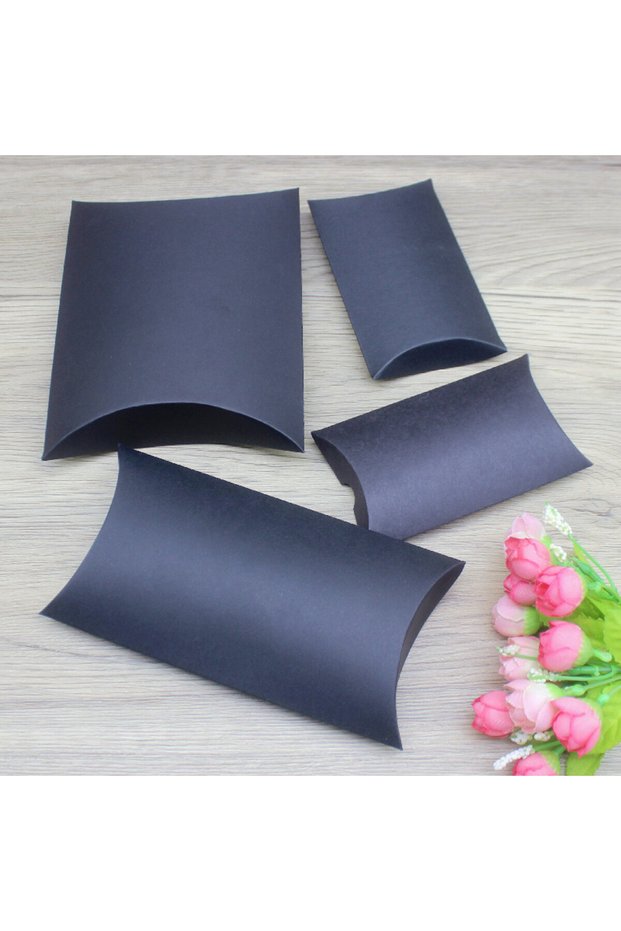12.5x8x2cm10BOX black10BOX 10pc Multis Size Gifts Box Vintage Kraft White Gifts Package Pillow Box P