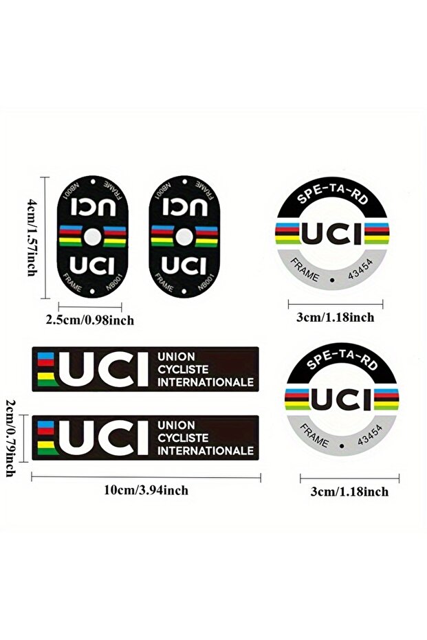 6PCS 6Pcs/sheet UCI Road Bicycle Sticker Valve Ring Sticker/Bicycle Sticker Waterproof Sunscreen Res