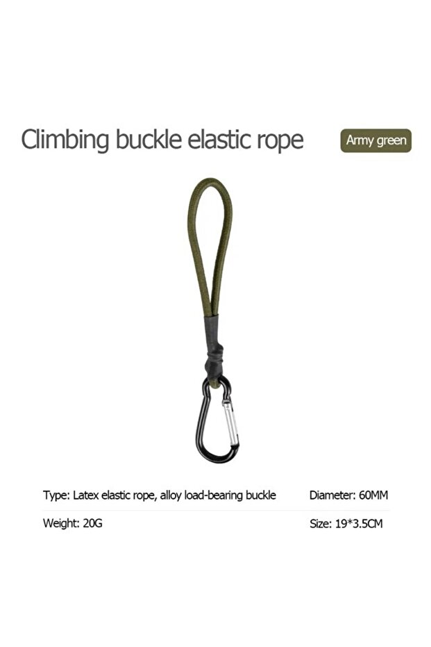 Army Green 1 Piece Tent Elastic Rope Cord Hook Fixation Elastic Stretch Rope Outdoor Tool Canopy Tar