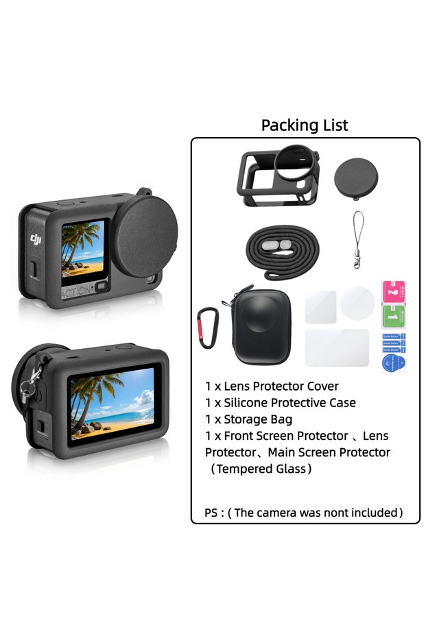 Blue color For Dji Osmo Action 6 Camera Accessory Kit Lens Guard/Silicone Protective Cover/Screen Pr