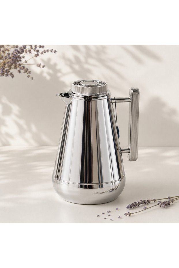 Simple Design Conical Silver Serving Thermos