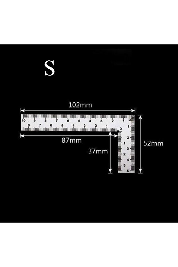 1pc-S Cute School Supplies Metal Ruler Small Frame Ruler Measuring Layout Tool Stainless Steel Squar