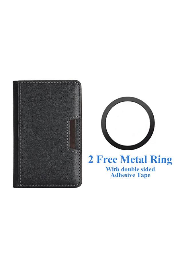 black Magnetic Cards Slots Holder For iphone 18 17 16 15 14 13 Samsung Oppo Xiaomi Oneplus Google Ph