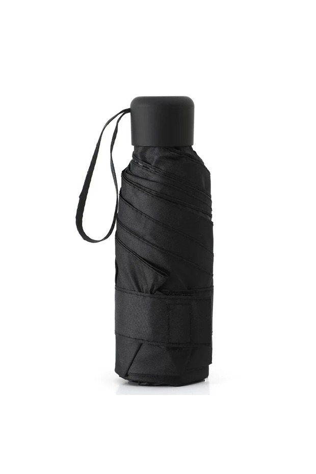 Iron 6K black Ultralight Mini Pocket Women's Small Windproof Folding Umbrella Travel Compact Rain Me