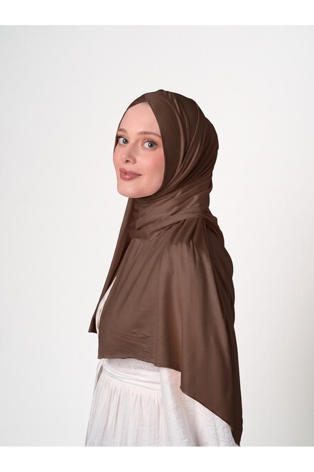 Cross Model Lycra Hijab Shawl - Light Brown - (St280), (Id 2928008)