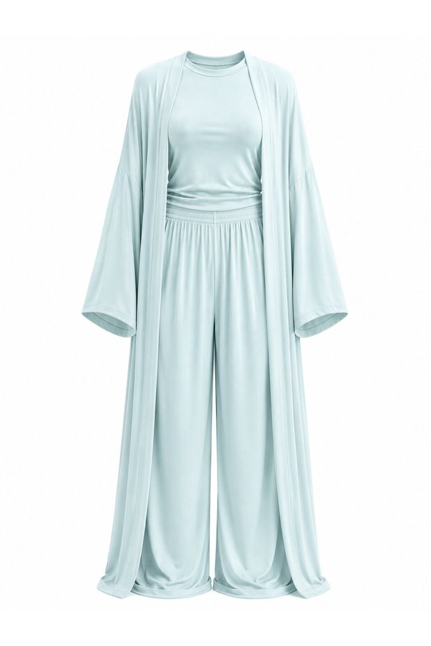 Blue Viscose Triple Set - 4137