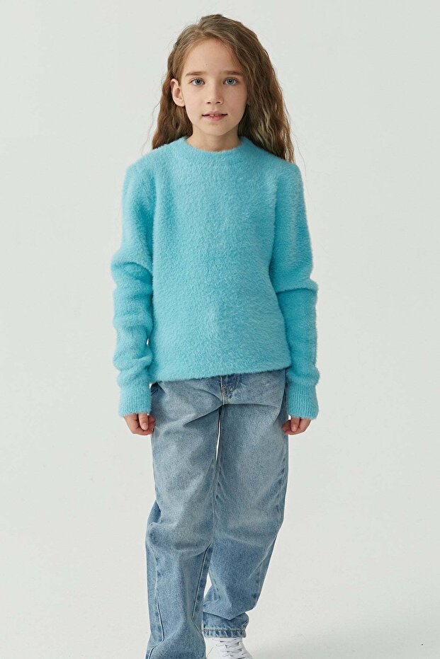 Girl's Soft Textured Knitwear Sweater