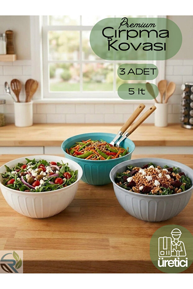3-Piece Kitchen Salad Bucket Set (5L)