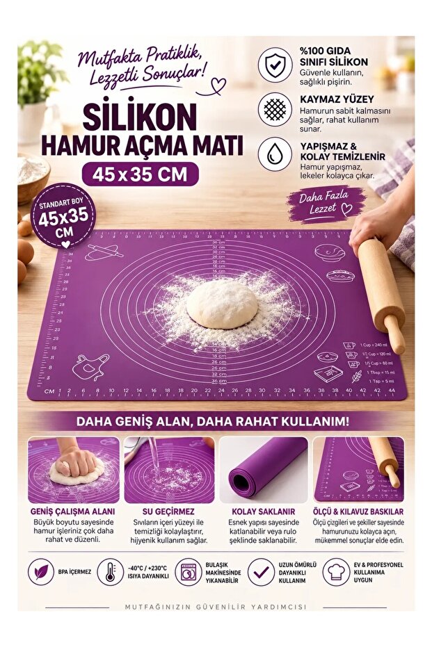 Silicone Scale Dough Rolling Mat Baklava Pastry Bread Ravioli Noodle Dough Kneading Mat