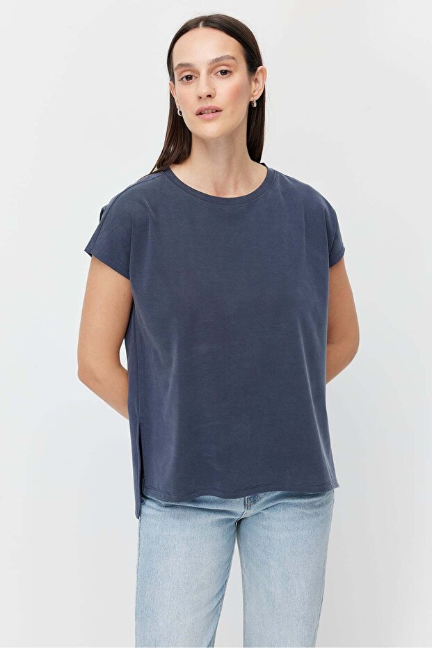 Women's Crew Neck Short Sleeve Blouse