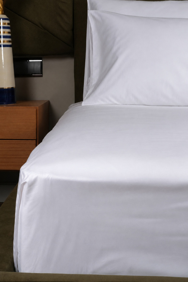 San Marino Series 100% Cotton Satin Single Hotel Bed Sheet 180*280cm 120wire