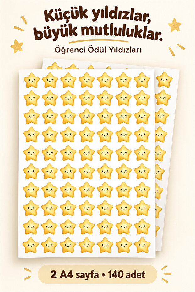 Student Award Stars | 140 Motivational & Success Stickers – A4 Premium