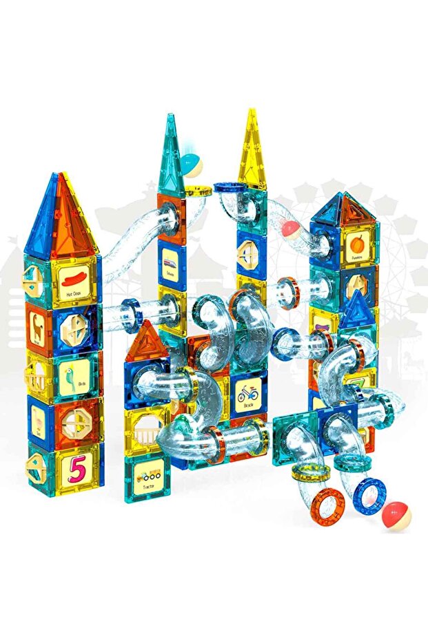 168-Piece STEM Magnetic Building Blocks | Pipeline Construction Toy