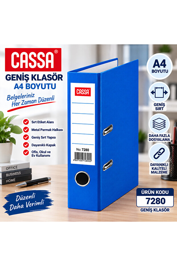 Mavi Geniş Klasör A4 Tekli