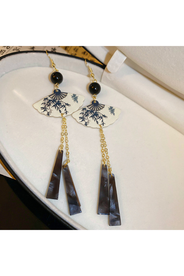 Style2 Neo-chinese Style Bamboo Joint Flower Earrings Imitation Pearl Fringe Earring New National Ti