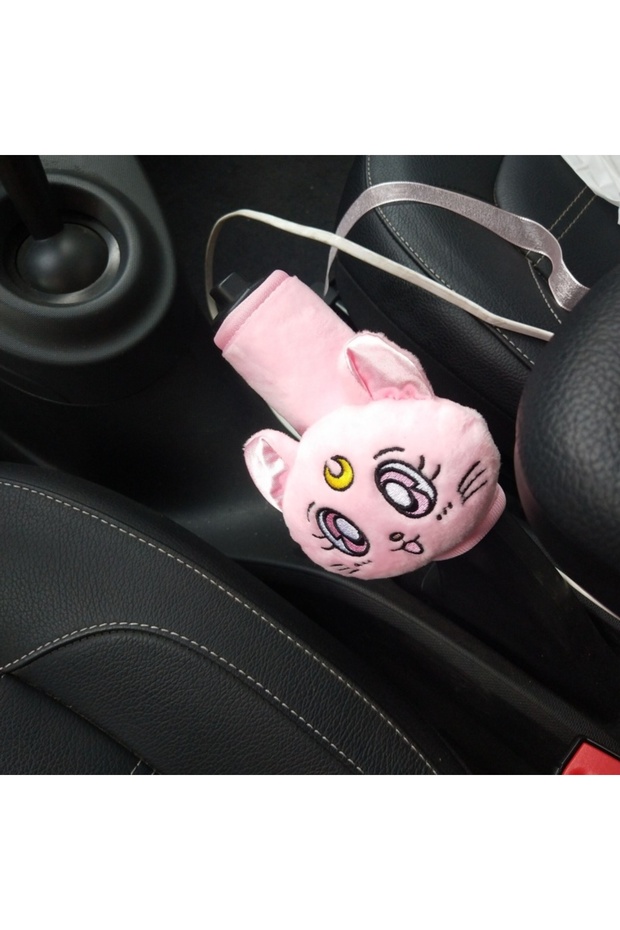 handbrake cover Luna Cat Car Headrest Pillow Anime Safety Belt Cover Shoulder Pad, Universal Neck Cu