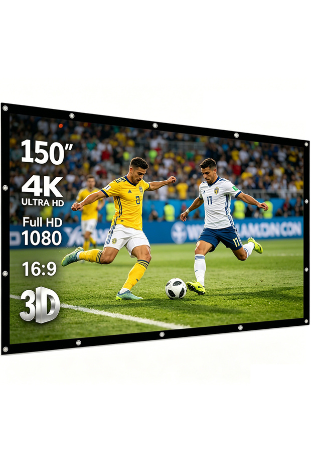 150 inch 60 72 84 100 120 150 inch Simple Foldable Projection Screen 100inch Curtain 16:9 Outdoor Fu