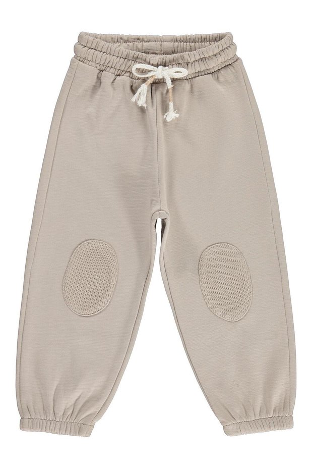 2-5 Years Old Sweatpants with Knee Trims - Beige