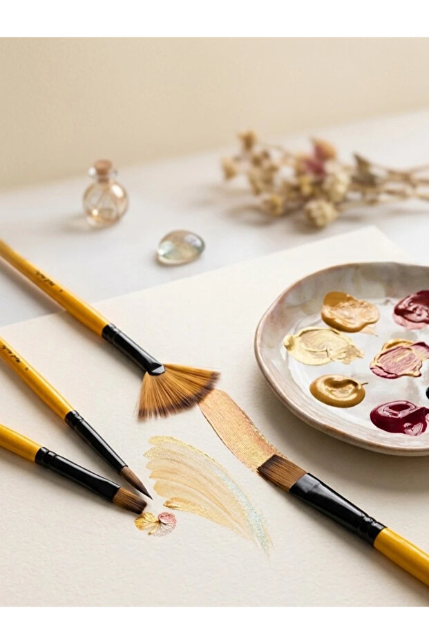 Acrylic Paint Brush Set of 4 (Fan Tip / Taklon)