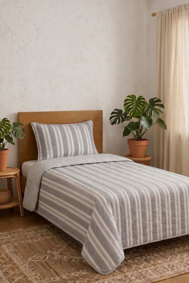 Bedspread Single Pike & Blanket & Thin Quilt + 1 Pillowcase