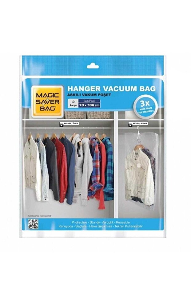 2'li Askılı Vakumlu Poşet Large