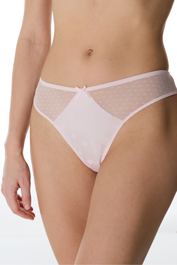 Pink Dot Satin Brazilian Panties