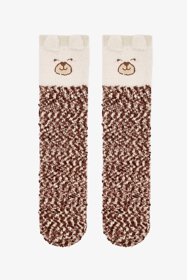 Off-White Sleepy Bear Bear Embroidered Home Shoes