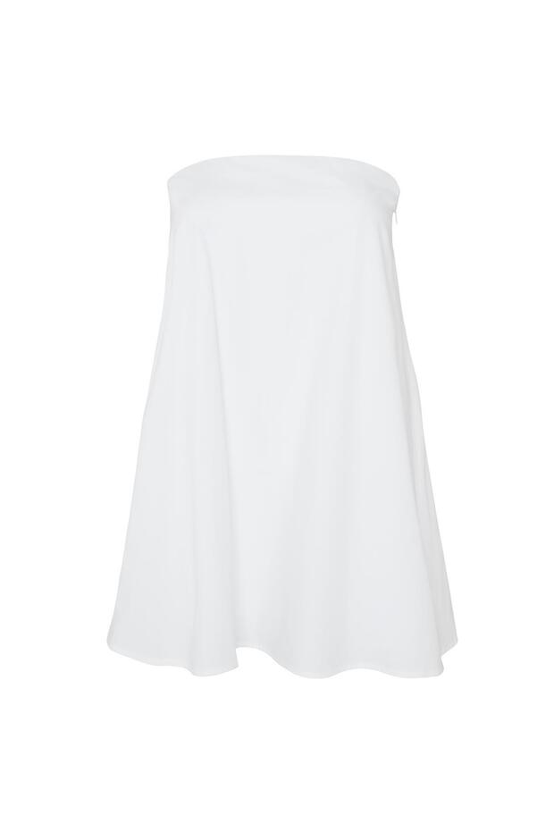 White Strapless Poplin Blouse