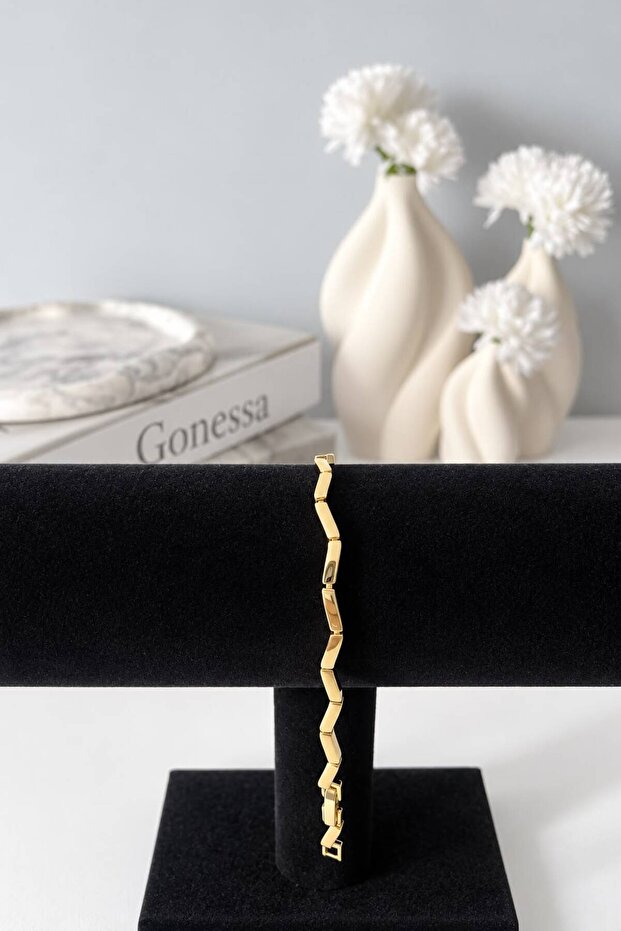 Xuping Zikzak Model Stoneless Gold Bracelet