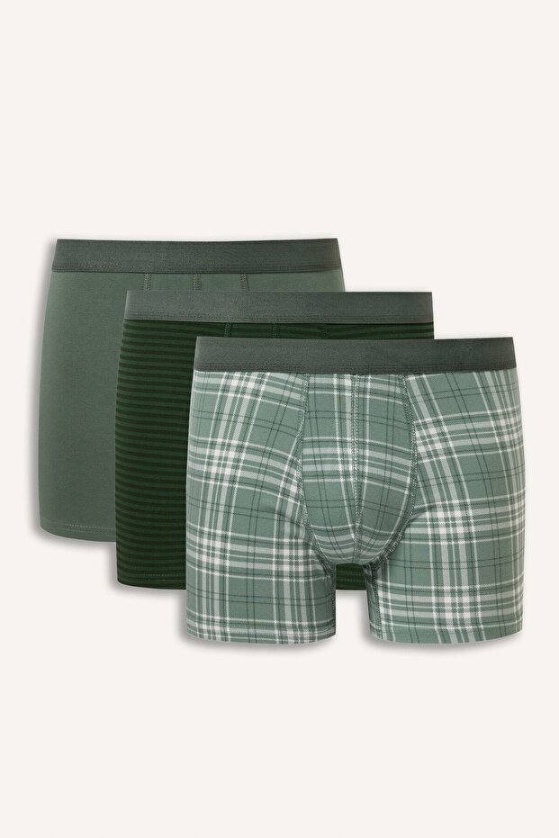 Regular Fit Patterned 3-Piece Boxer with Elastic Waistband I3055Ax26Au