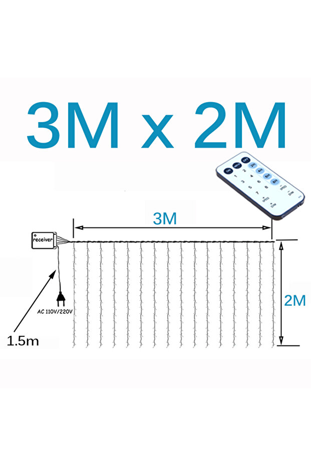 EU plug 220V Cool White 3mx2m 6Mx3M Icicle Fairy Lights LED Curtain String Lights Christmas Garland