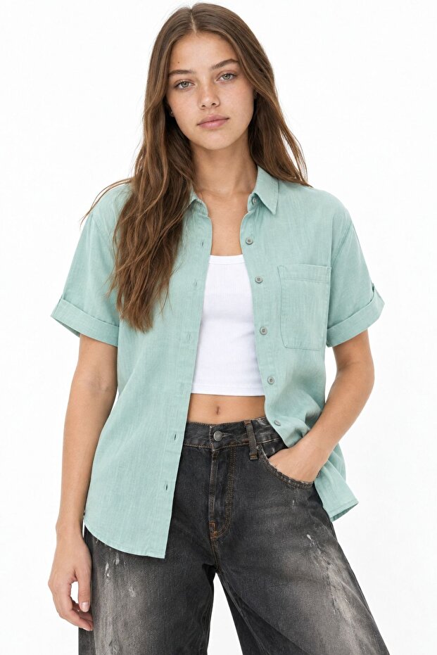 Mixray Short Sleeve Shirt with Pockets
