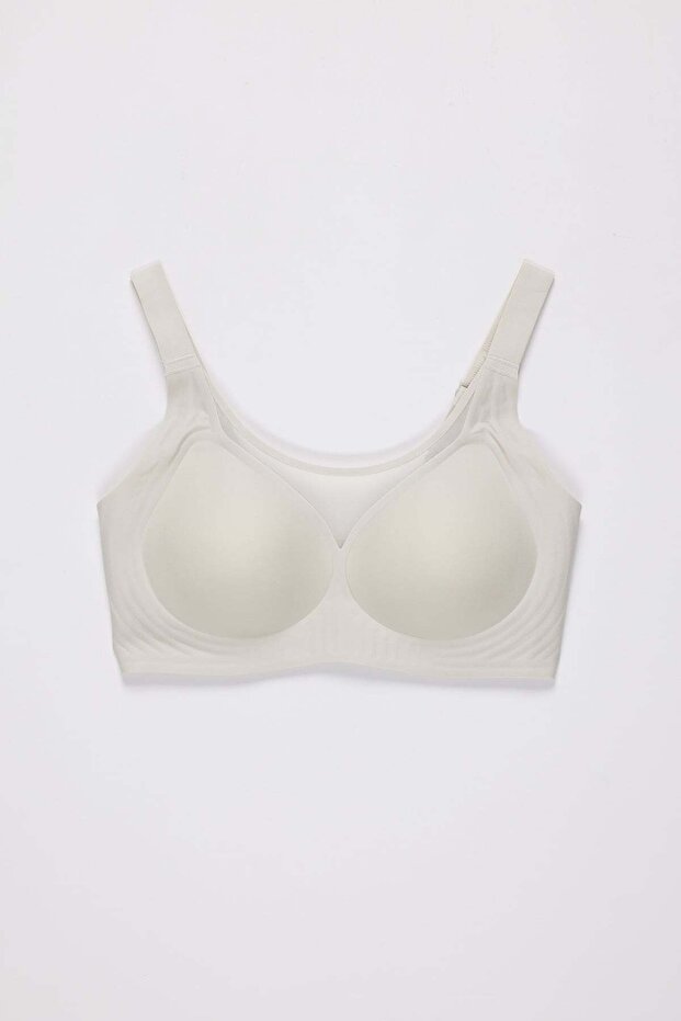 Women's Wide Strap Tulle Detailed Gathering Bra