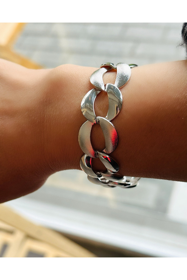 Xuping Ring Chain Bracelet 19Cm-Silver Color Acr9048