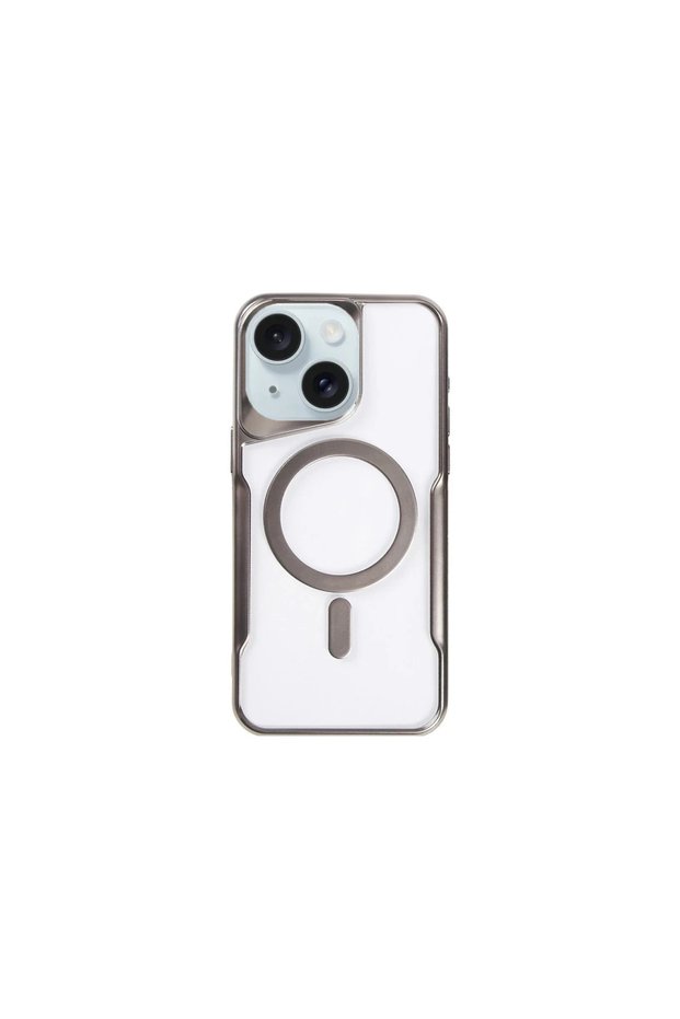 Apple iPhone 15 Case Magsafe Silicone Cover - Titan Gray