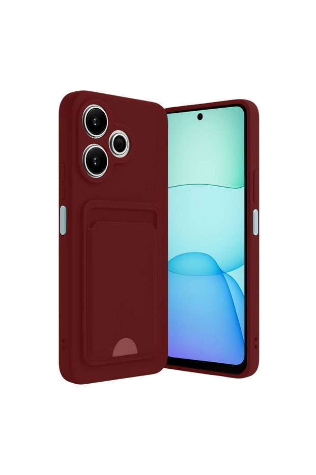 Xiaomi Redmi 13 4g Case Kelvin Silicone with Business Card - Claret Red