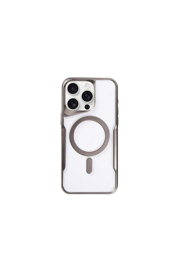 Apple iphone 15 pro max case boyi magsafe silicone cover - titan grey