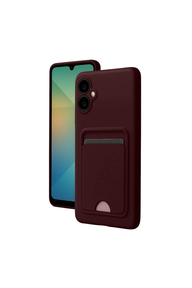 Samsung Galaxy A07 4g Kelvin Silicone with Business Card Holder - Burgundy