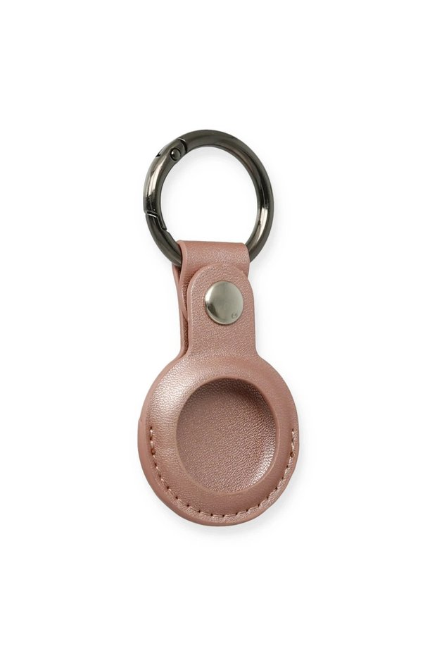 Airtag keychain leather case - rose gold